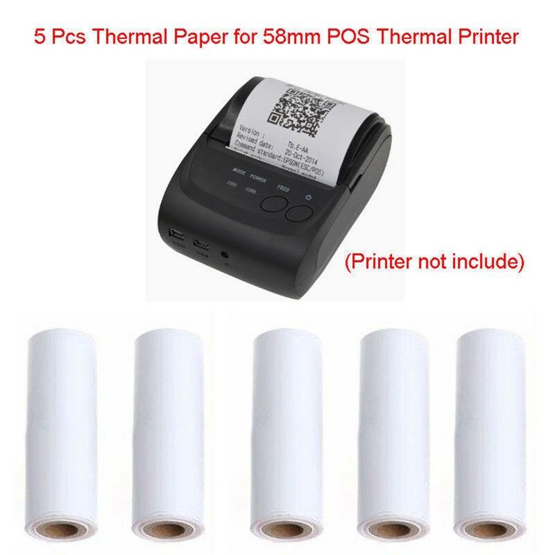 5PCS 57x30mm Thermal Receipt Paper Roll For Mobile POS 58mm Thermal Print.l8