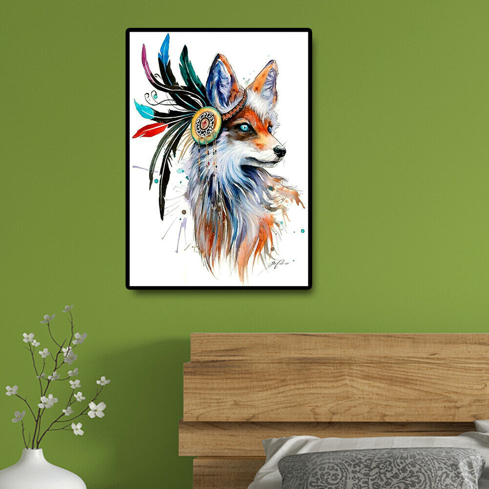 Wolf 5D DIY Part Drill Special Shaped Diamond Painting Color Cross Stitch @