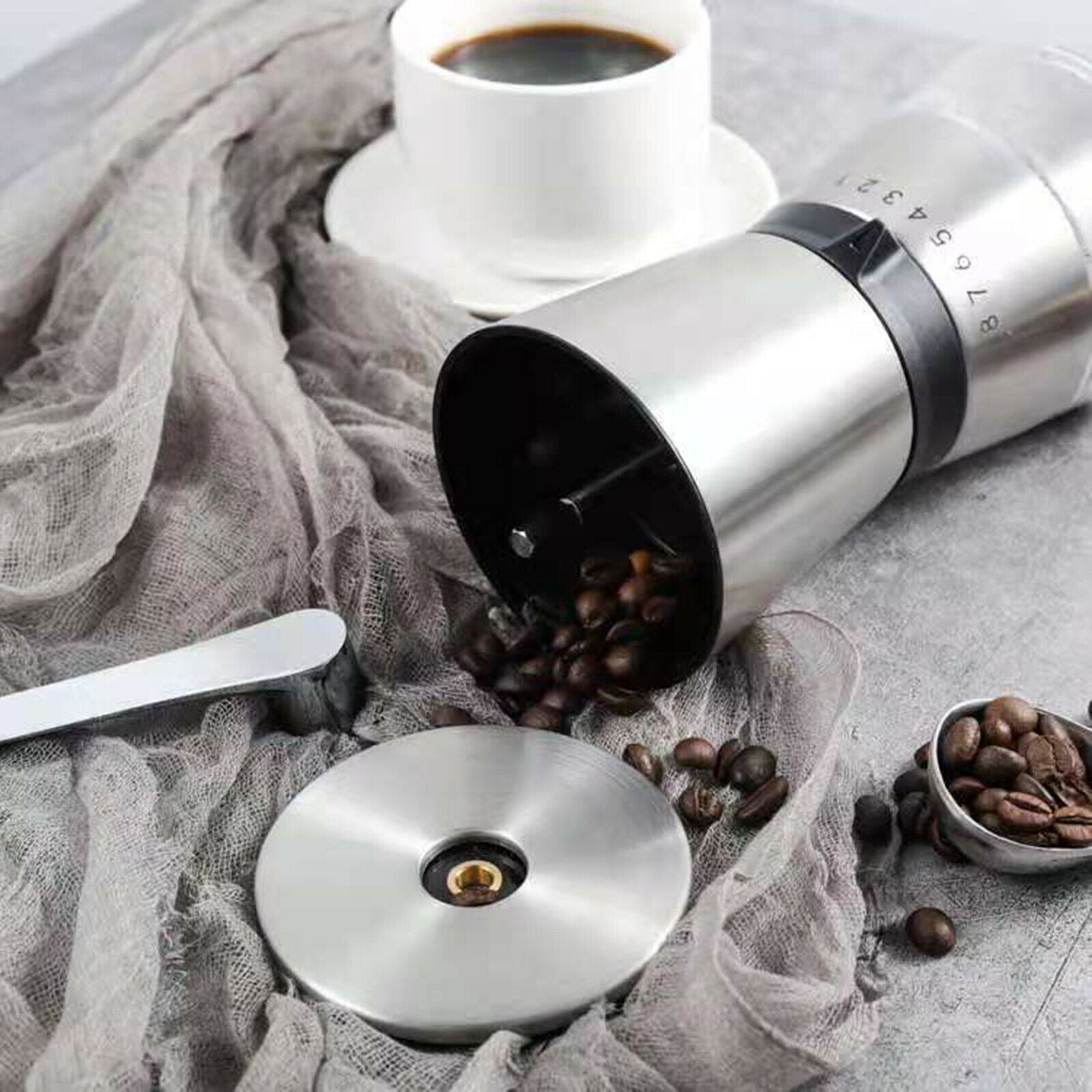 Long-lasting manual coffee grinder with adjustable 8 levels for Espresso Home