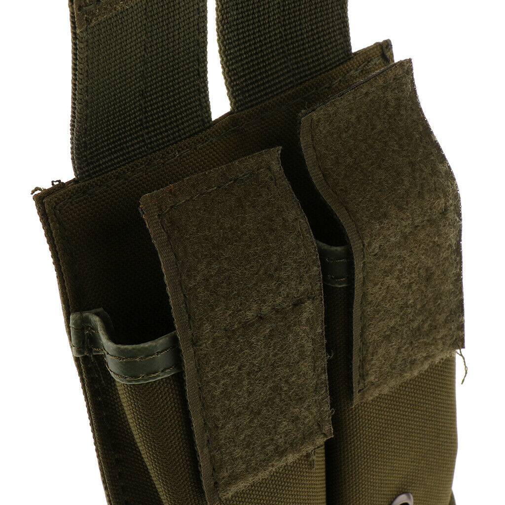 Outdoor Double Pouch Bag Flashlight Holder Sports Travel Pouch Navy Green