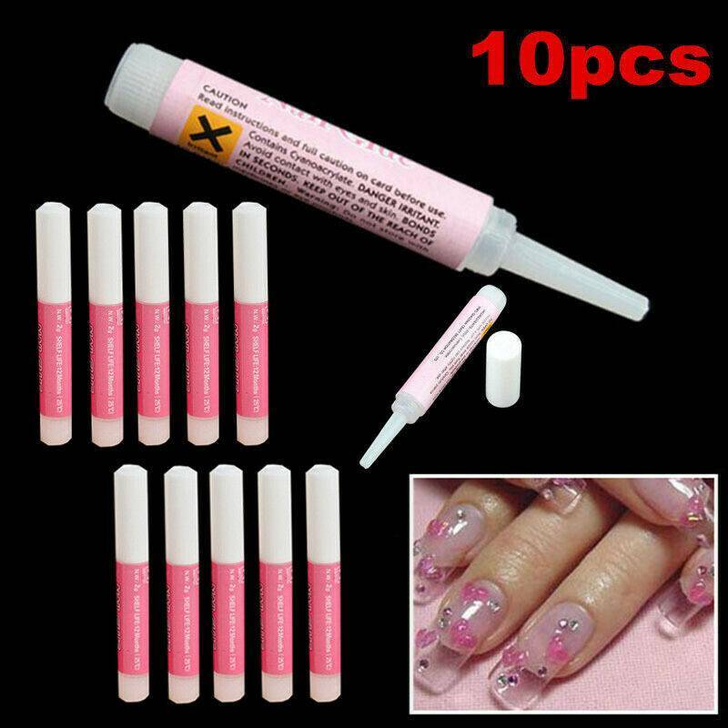 10pcs NAIL TIP GLUE 2g for Acrylic False Nails art& Decorations STRONG Adhesion