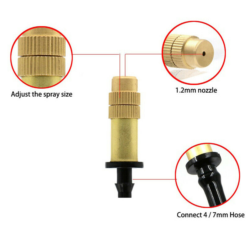 1pcs Micro Drip Irrigation Misting Brass Nozzle Garden Spray Cooling Par.l8