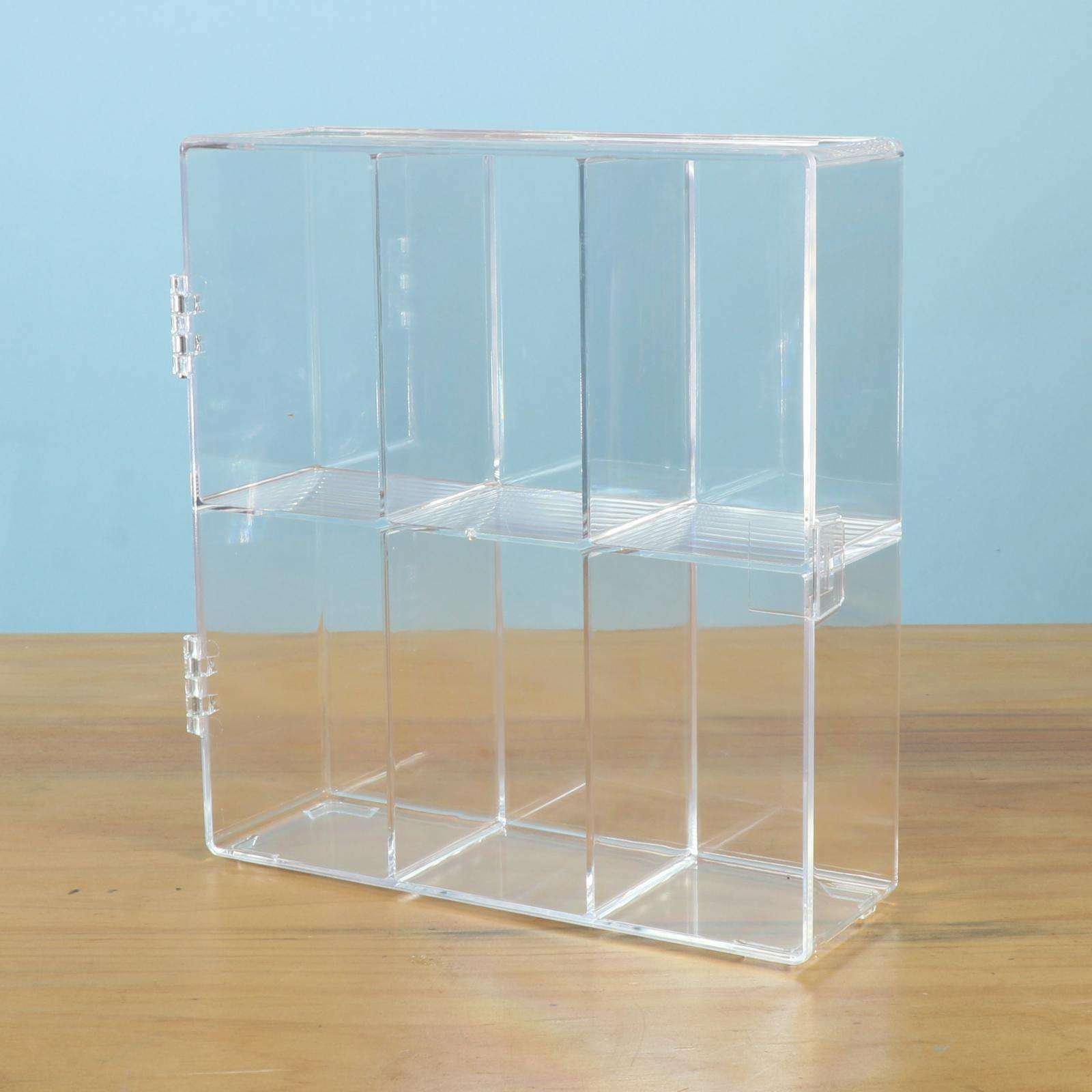 Acrylic Display Rack Assemble 6-Compartment Perspex for Cosmetic Living Room