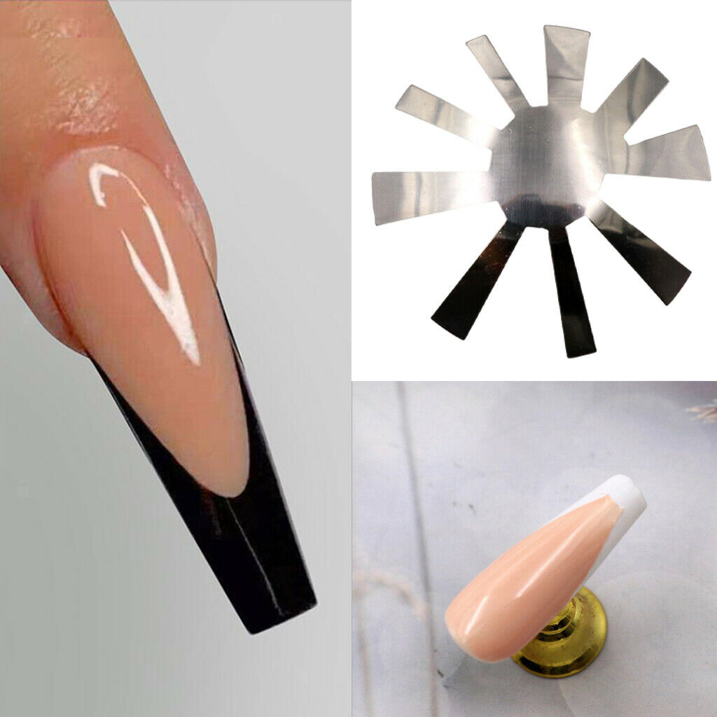 Multi-Sizes Easy French Tip Edge Stainless Steel Trimmer Stencil Nails Tools