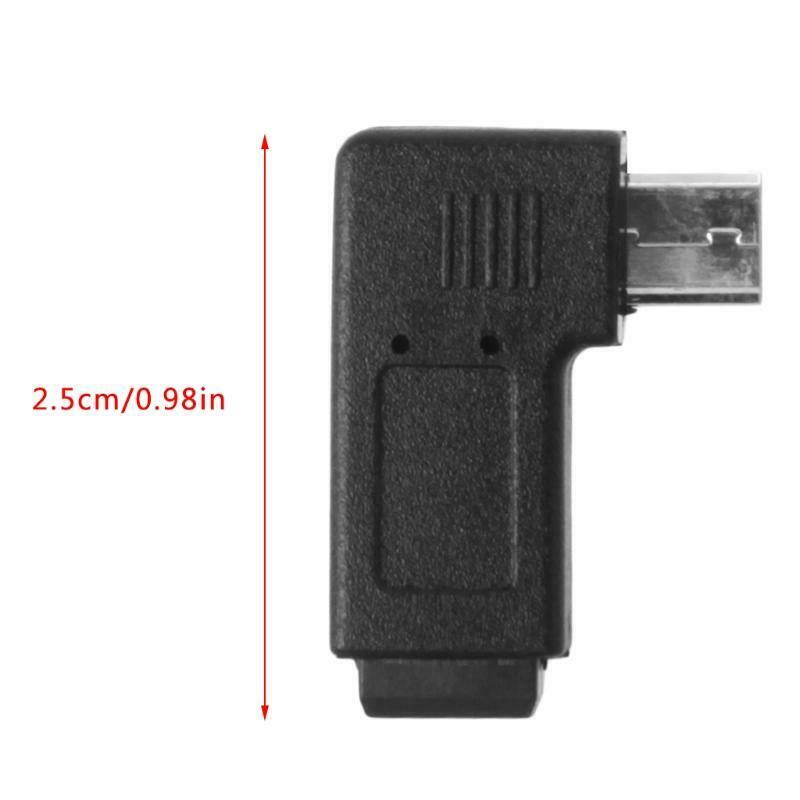 90° Left & Right Angled Mini USB 5Pin Female To Micro USB Male Data Sync Adapter