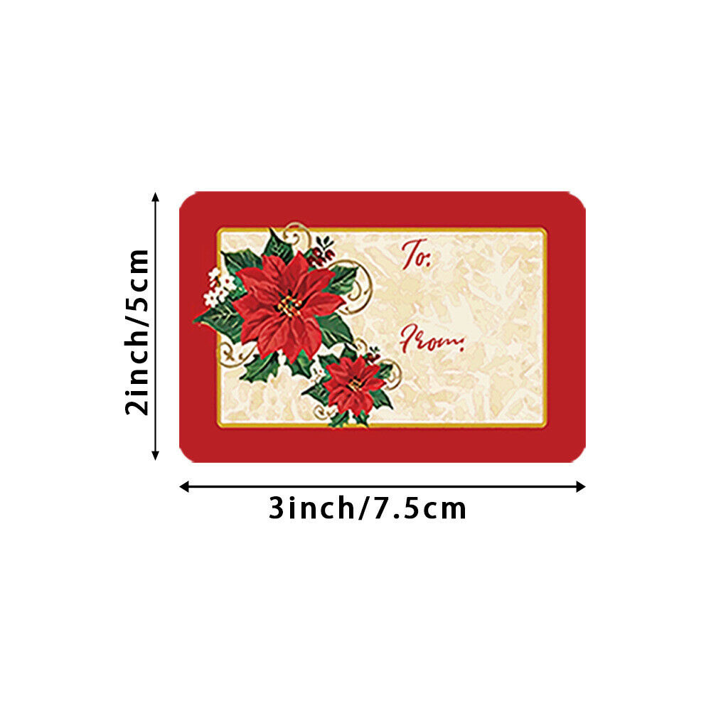 250pcs/roll 6 Designs Christmas Gift Name Tag Adhesive Stickers Seal Label Craft