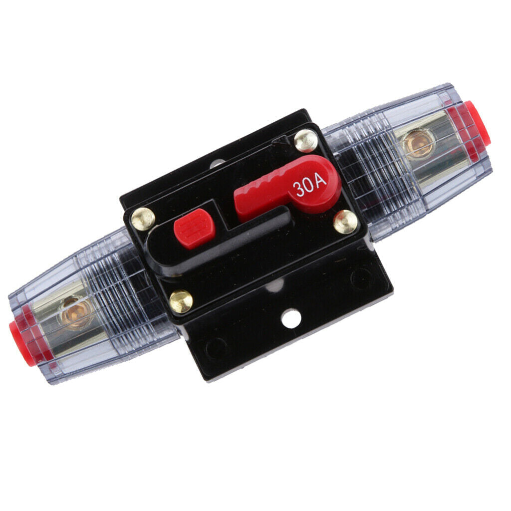 Car Inline Circuit Breaker 30A Manual Reset Switch Car Stereo Circuit Fuse