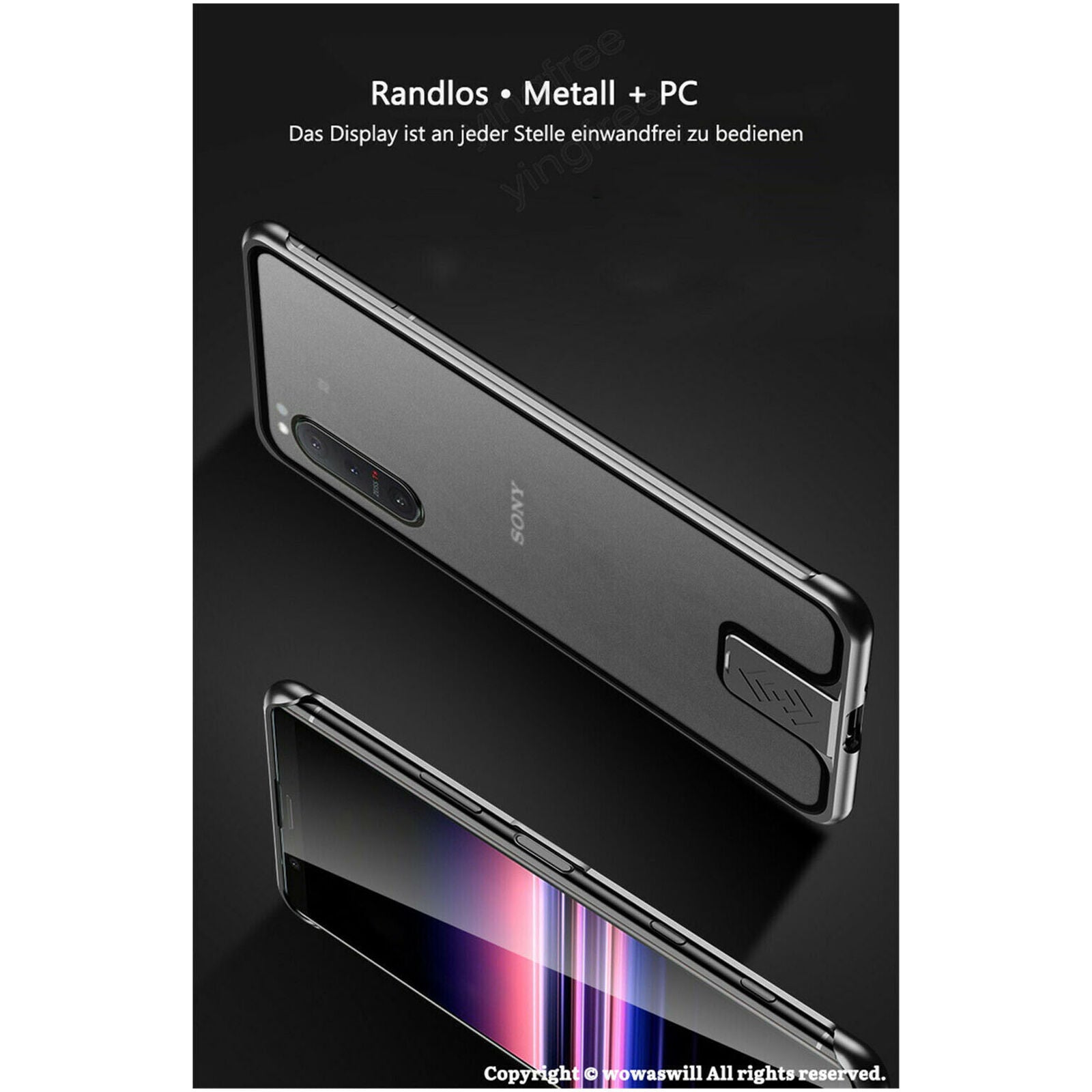 For Sony 1/5/10 II Easy Lock Matte Hybrid Metal Frame Case Cover