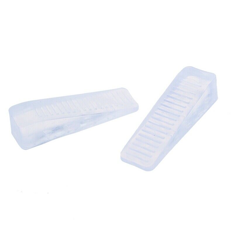 Home Office Clear Plastic Door Wedge Stopper Block 4 Pcs L3K3K3