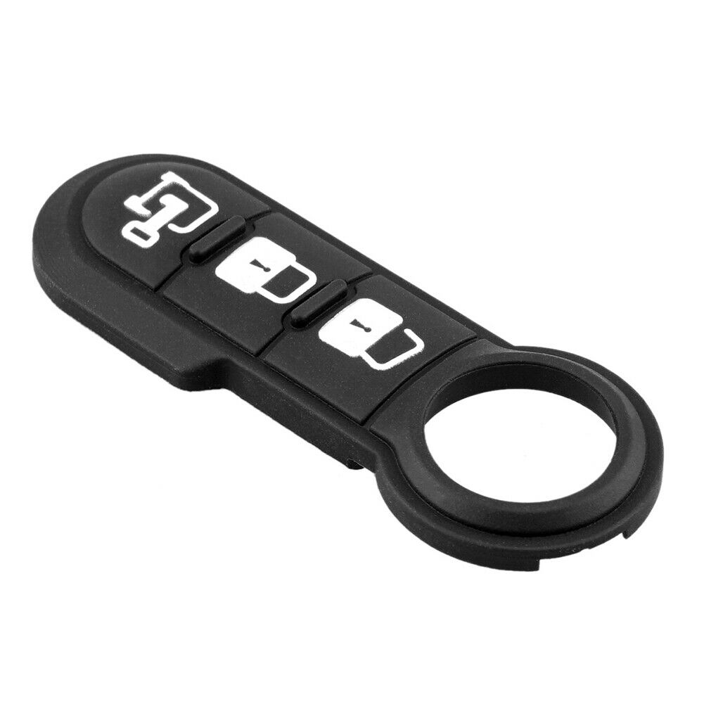 3-Button Key Fob Repair Rubber Pad Black for Fiat 500 Panda Abarth Punto @