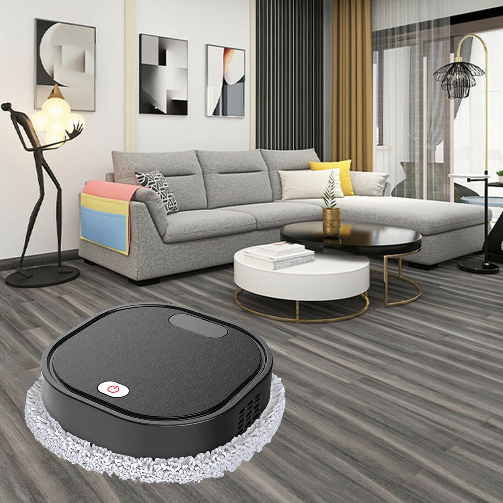 Smart Robot Vacuum Cleaner Low Noise Cement Tile Floor Mopping Sweeper