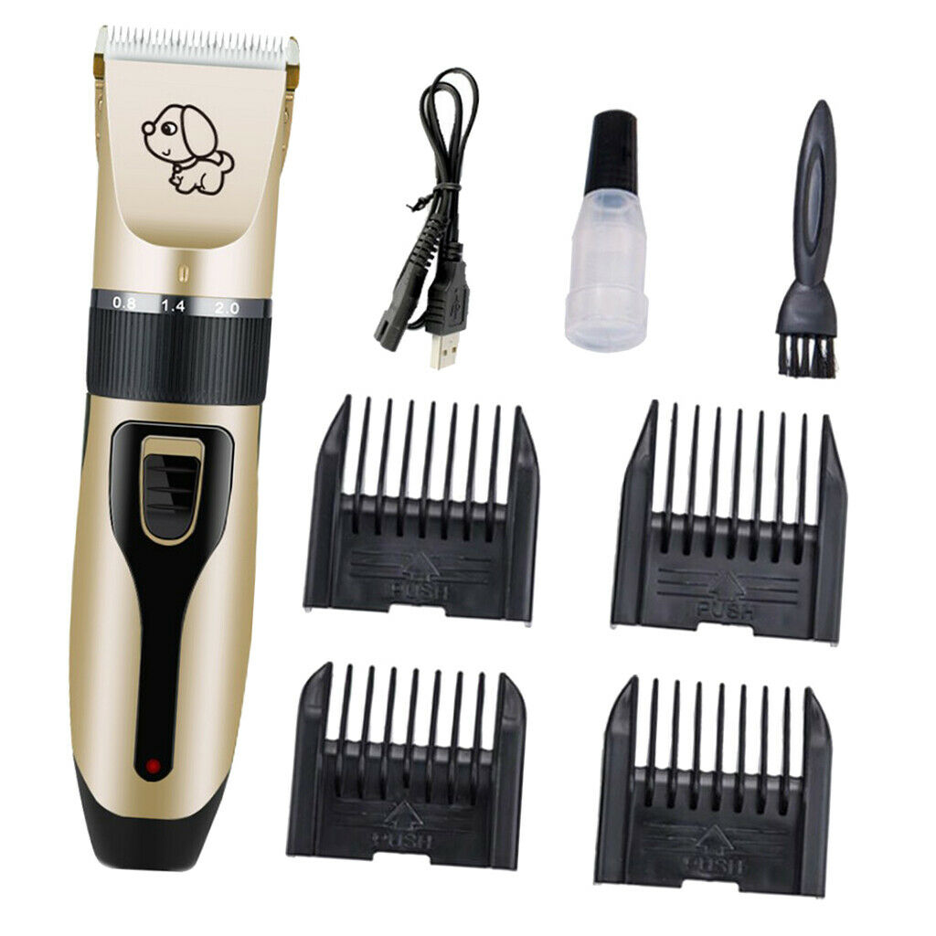Set of 2 3.7V Low Noise Dog Shaver Clippers USB Rechargable Dog Hair Trimmer