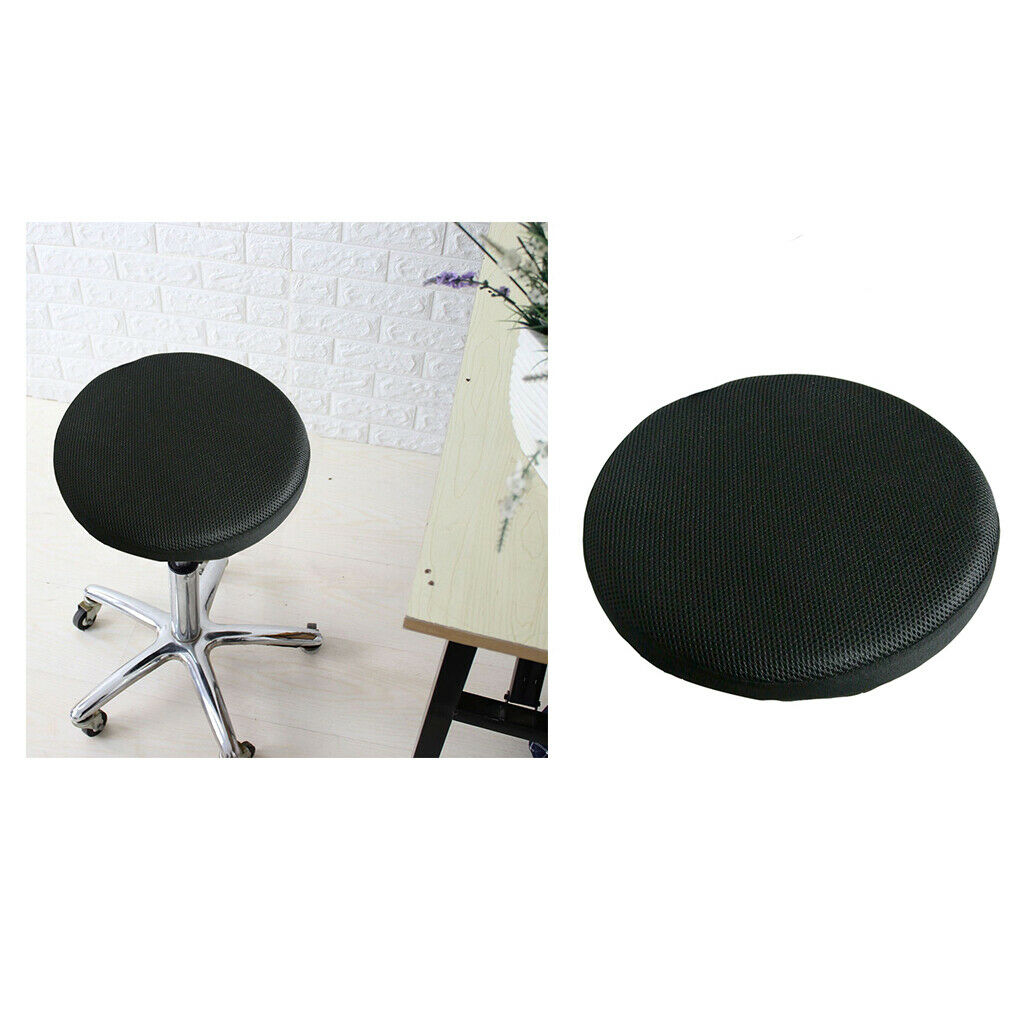 Black Bar Stool Covers Round Chair Seat Cover Sleeve Protector 16'' 40cm