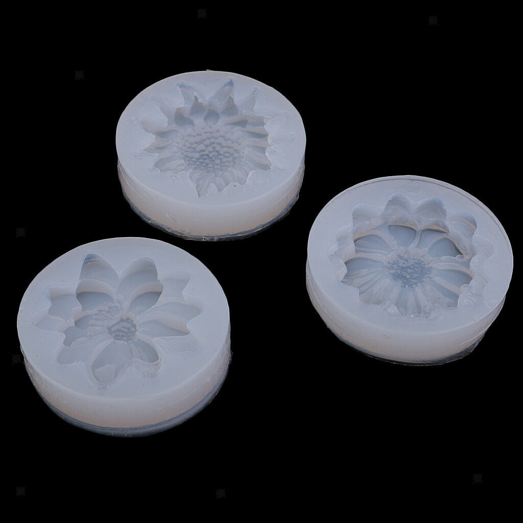3 Pcs Flower Collection Fondant Candy Silicone Mold Cake Making Accessories