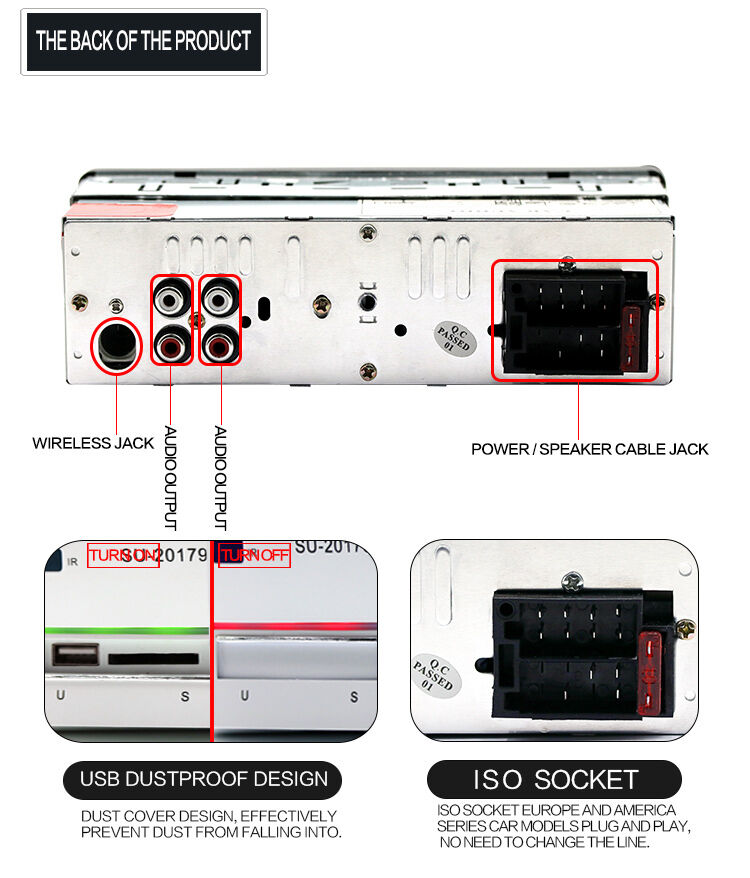 Single Din Car Audio Stereo MP3 Player Radio Bluetooth Handsfree FM AUX USB SD