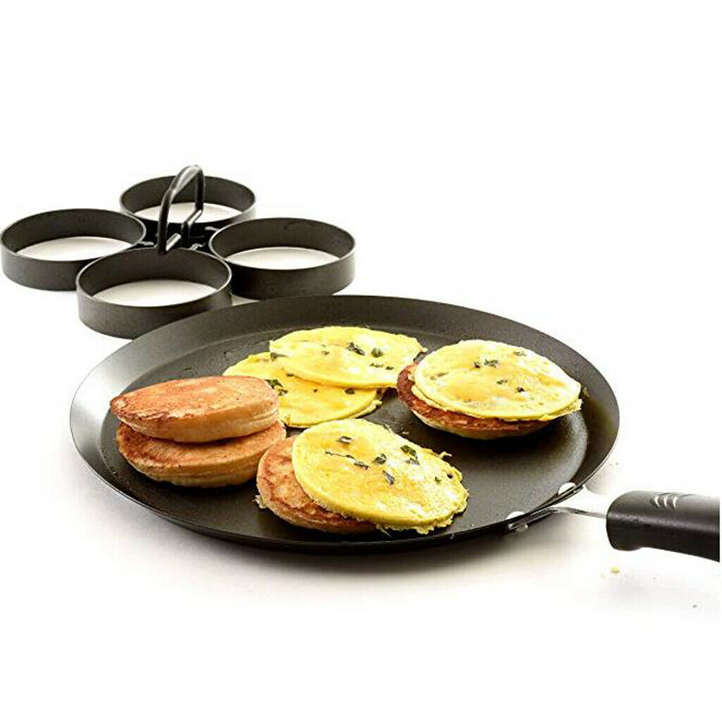 Kitchen Tool Non Stick Egg   Fry Pan Pancake Egg Circle Round Moulds Black