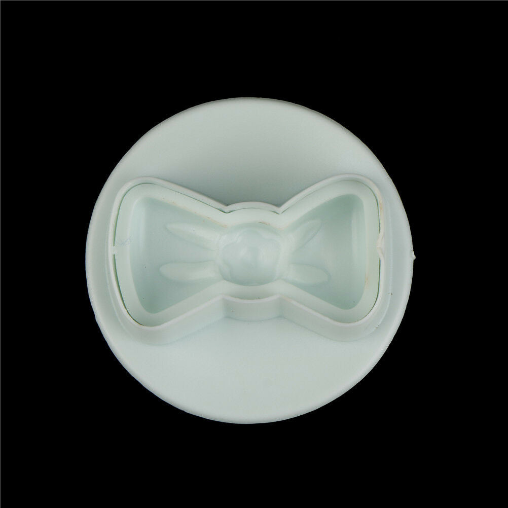 3Pcs Bowknot Plastic cookie/biscuit cutter plunger fondant mold cake deco.l8