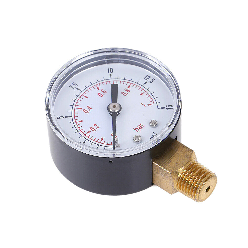 Low pressure gauge for fuel air oil gas water 50mm 0-15 PSI 0-1 bar 1/4 SG TW Gy