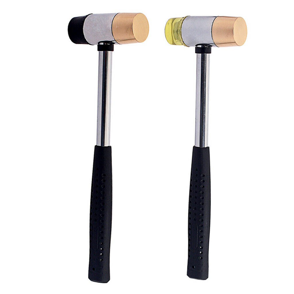 Fret Hammer 7/8" diameter head -UHMW&Brass head-Guitar luthier hammer Yellow