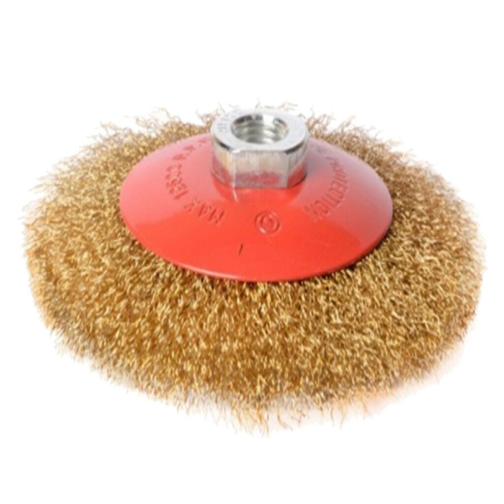 Threaded Crimped Wire Wheel Brush Abrasive Durable fit Angle Grinder 4.5inch