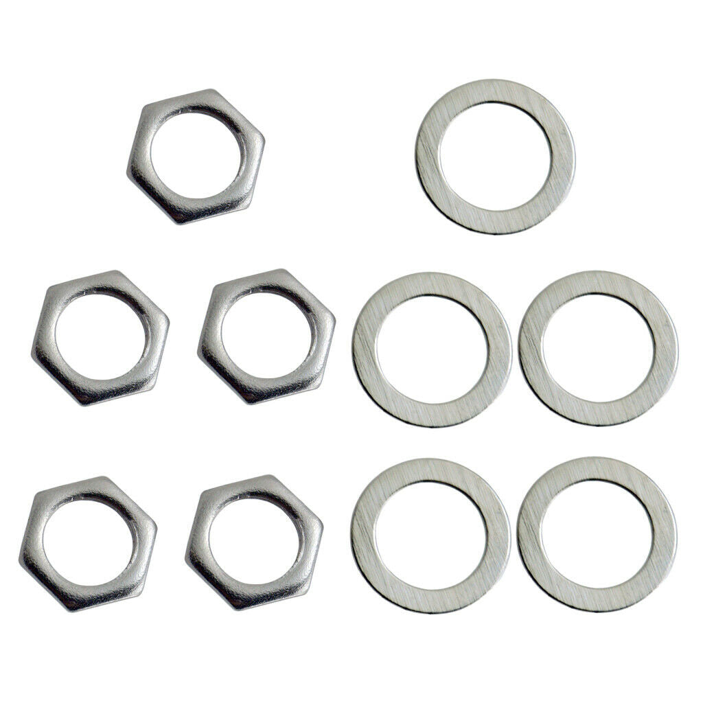 10x Iron Jack Socket Nuts + Washers For Electric Guitar Part