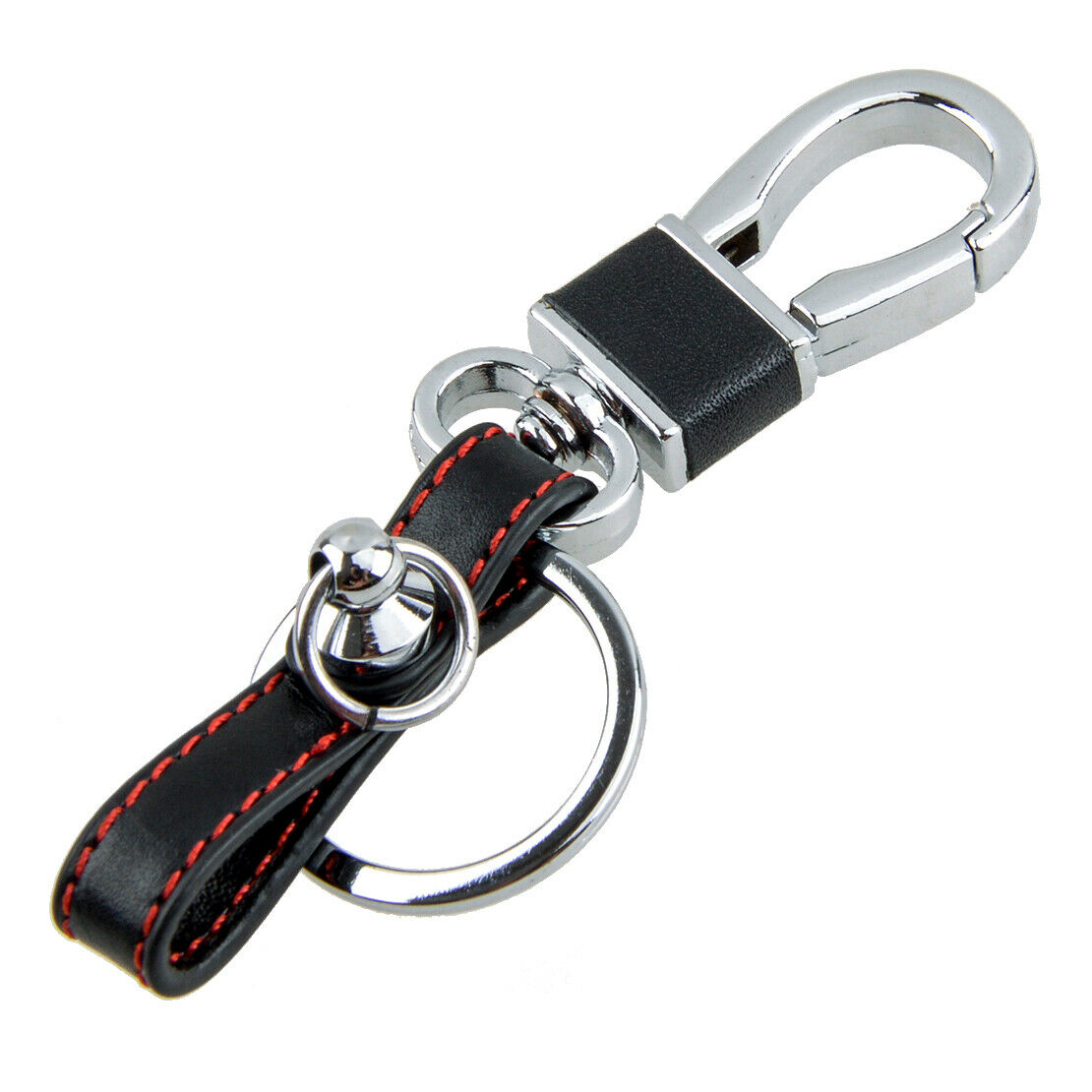 Black PU Leather 4 Buttons Key Fob Cover Case Chain Fit For Mazda 3 6 CX9 CX-30