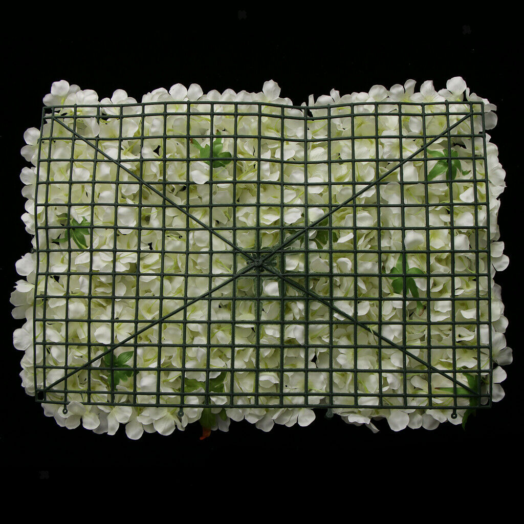 Artificial Hydrangea Rose Peony Silk Flower Wall Panels Background White