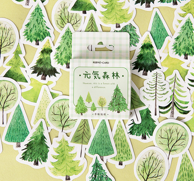 45pcs/pack Green forest Series Stickers sheet Craft Decoration Scrapbooking
