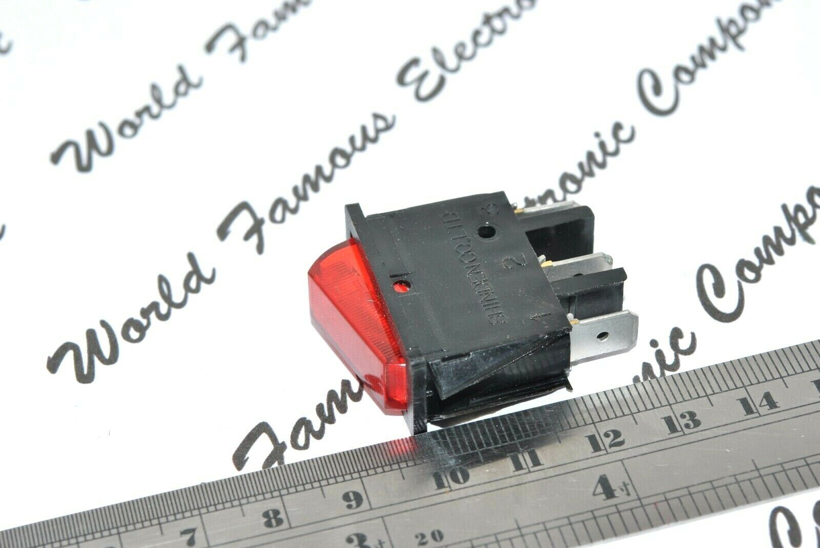 1pcs - SHINDEN SDW-112A-13 12A/125VAC 10A/250VAC ON-OFF Red Light Rocker Switch