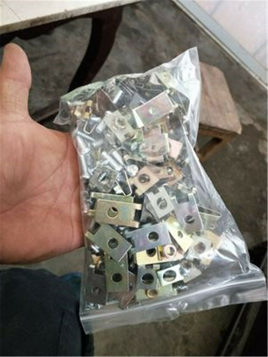 Mixed 200Pcs Car Body Door Panel Fastener Fixed Screw U Type Gasket Fender Clips