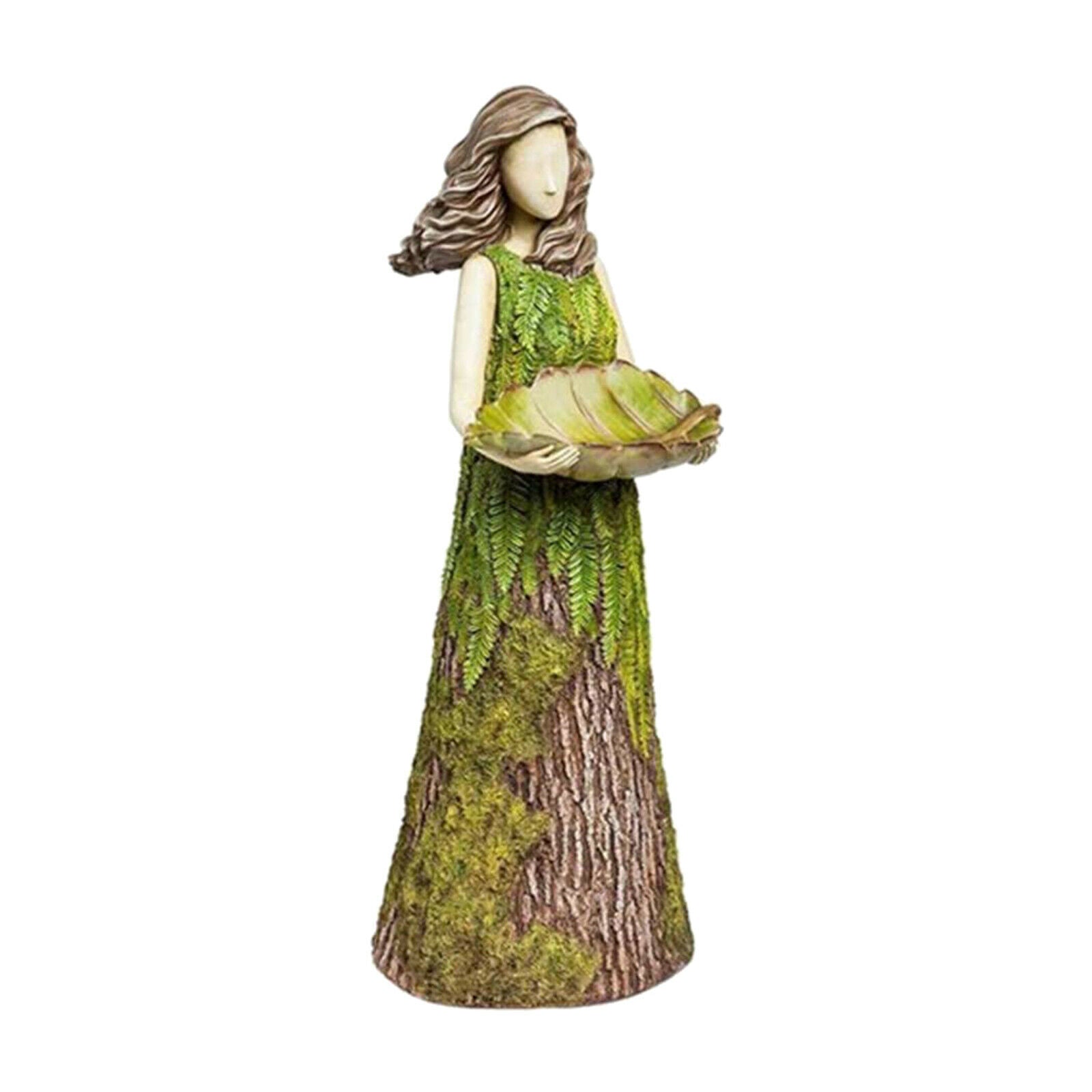 Sherwood Fern Fairy Statuary with Bird Feeder Statues Art Ornament Crafts