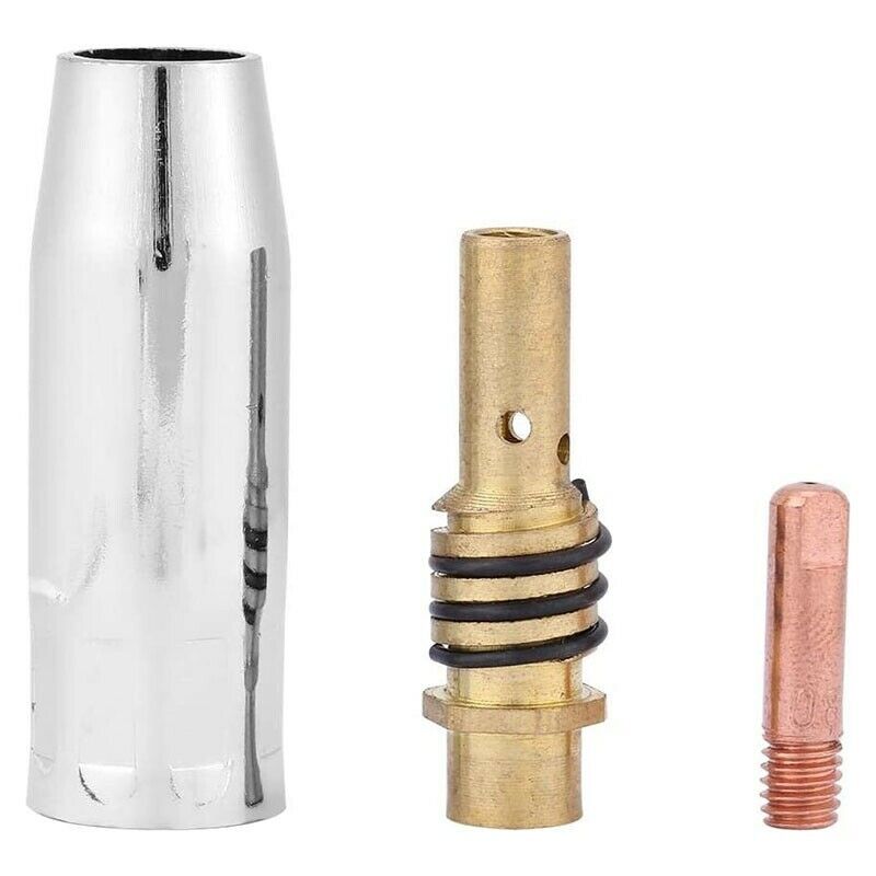 28Pcs MB15 MIG Welding Torch Consumables Holder Conical Gas Nozzle Contact TipH9