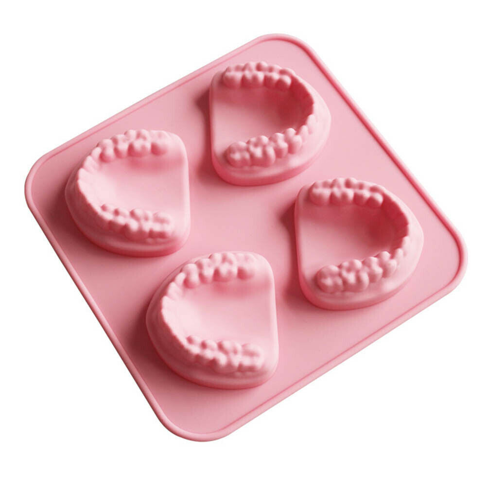 Ice Cube Tray Teeth-Shaped Silicone Ice Mold Denture Ice Trays for Home Party