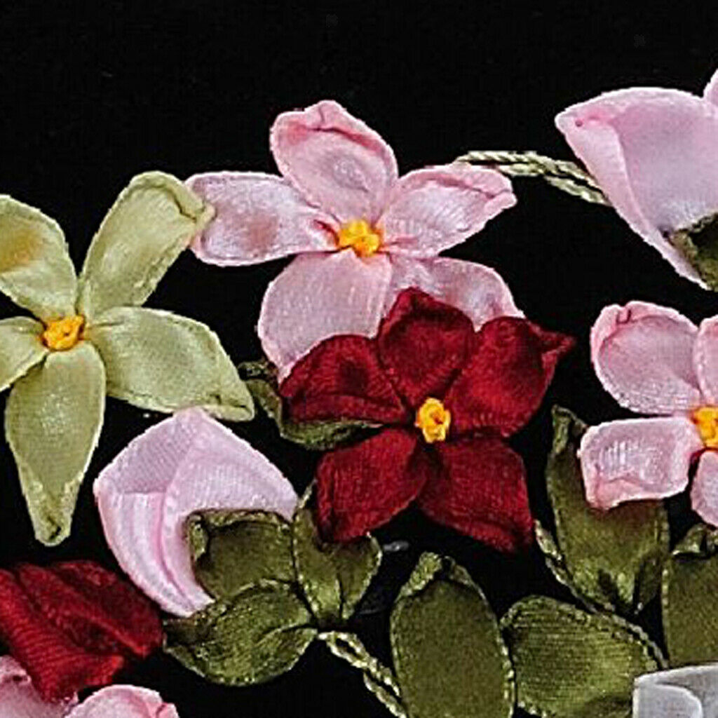 Ribbon Embroidery Kit For Beginners Flower Design DIY Home Wall Decor