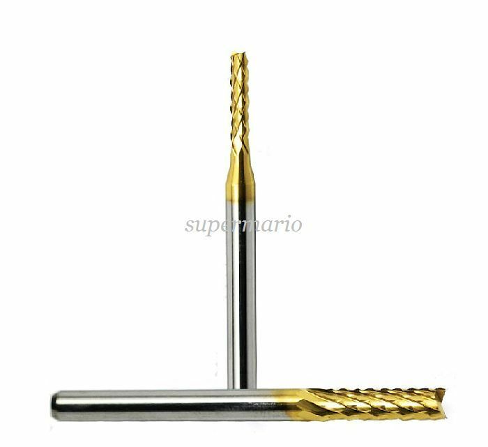 10x Titanium Coat Carbide 1.5mm-3.175mm End Mill Engraving Bits CNC Rotary Burrs