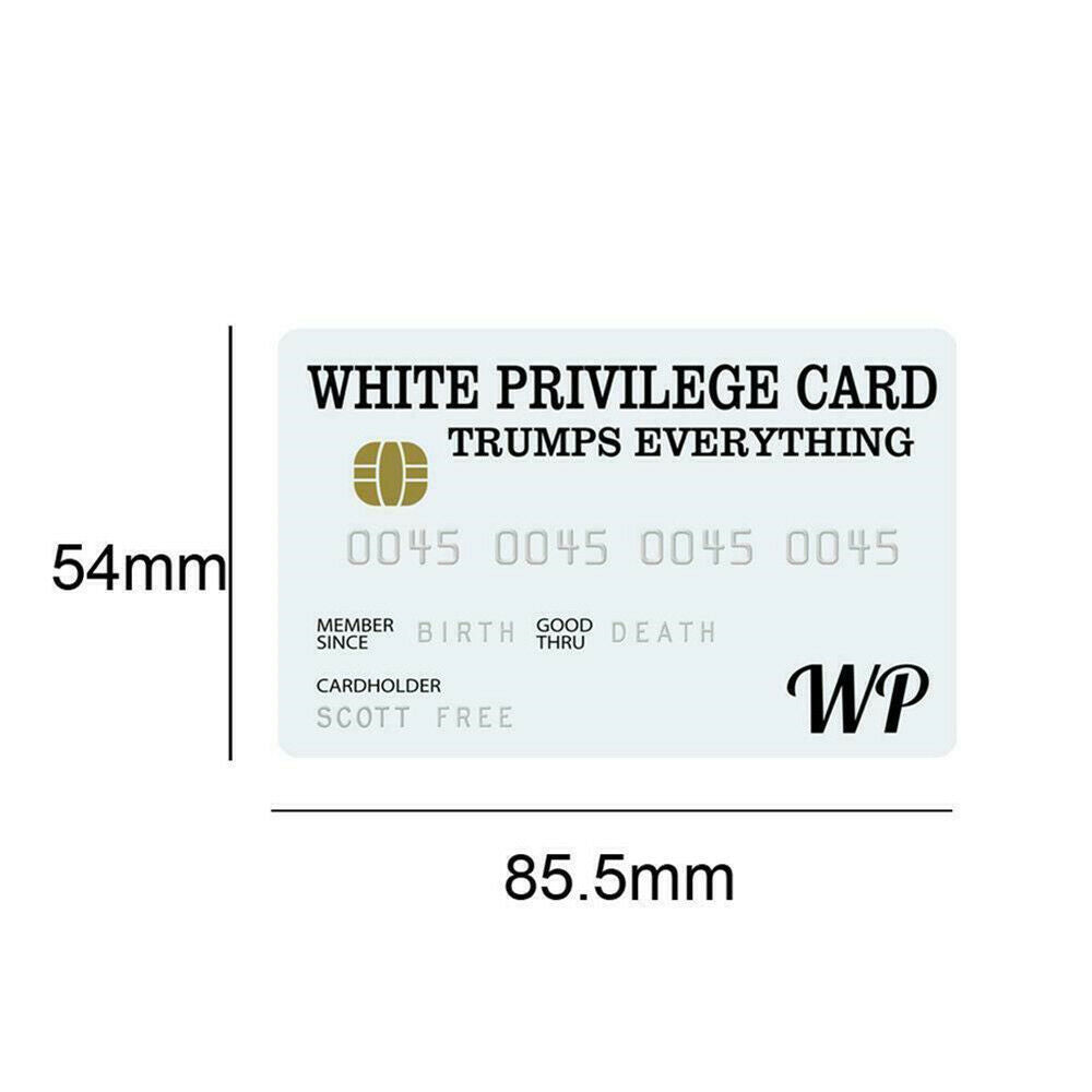 Novelty Classic White Privilege Card Gag Wallet Size Collectable Laminated Craft