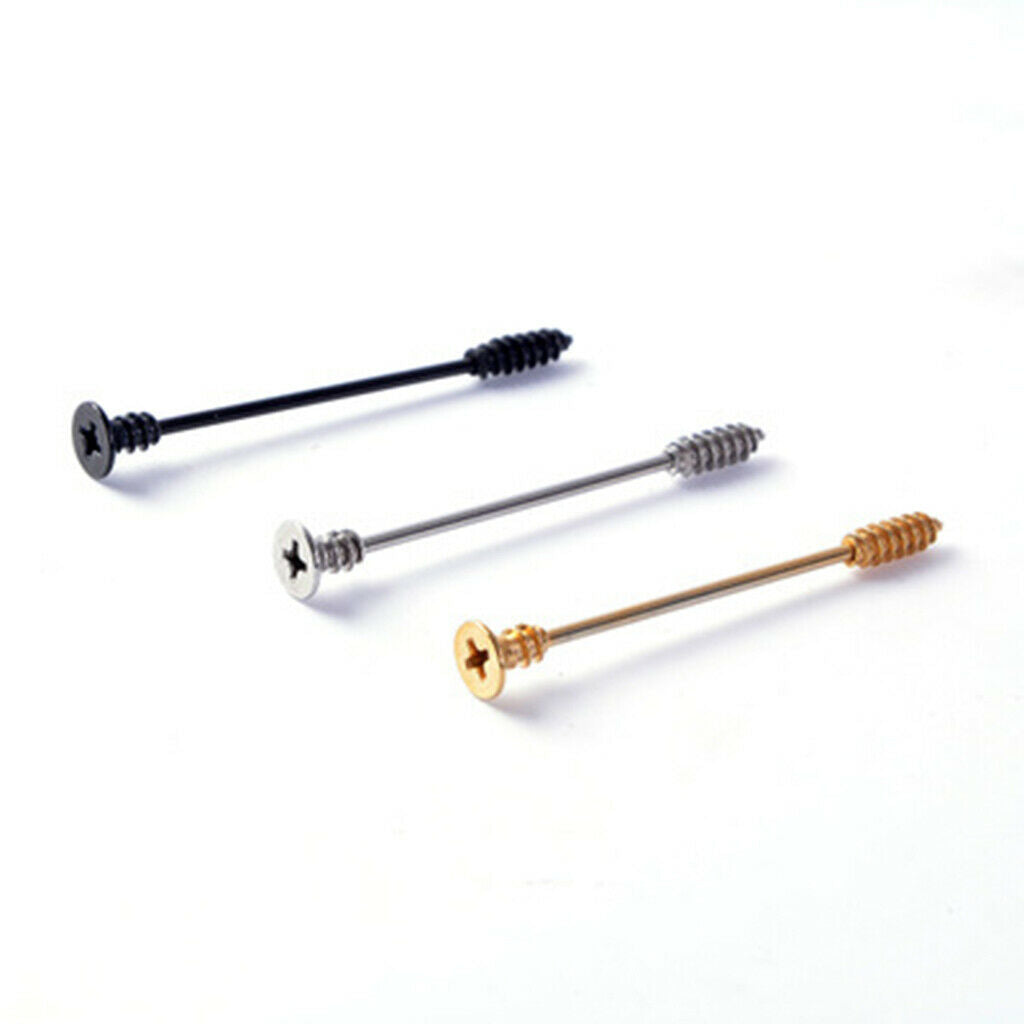 3 pieces screw earrings men stud earrings stainless steel cross screws