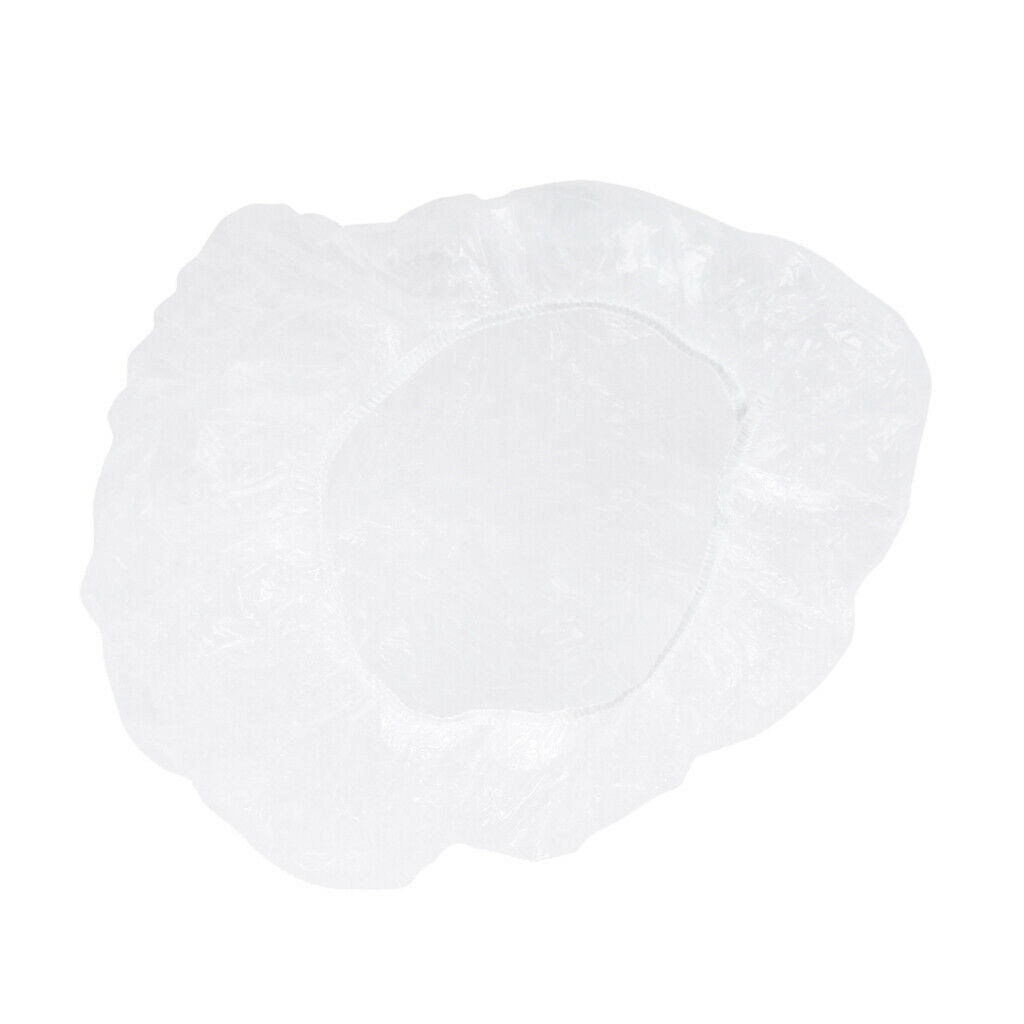 100Pcs Disposable Clear Shower Hair Perming Coloring Caps for Spa Salon