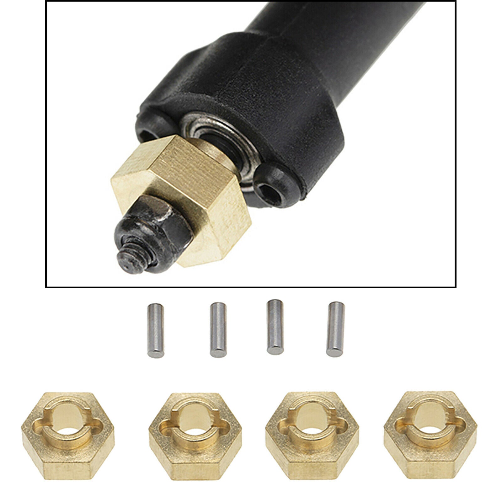 Pack of 4 Brass Internal Wheel Counterweight for Axial 1:24 SCX24 RC Car