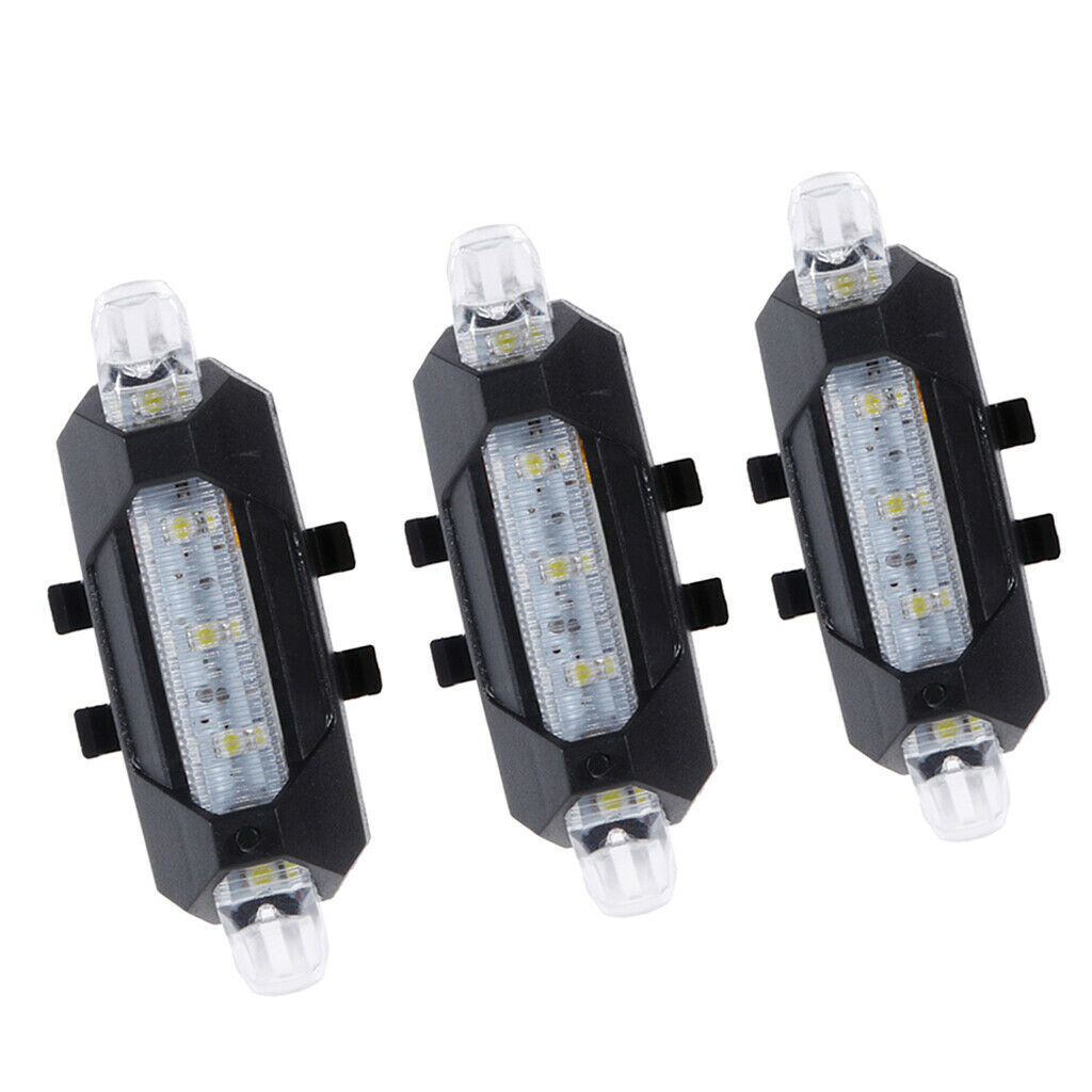 3 Pack Biking LED Rear Light Portable Taillight for within 4cm Seat Tube