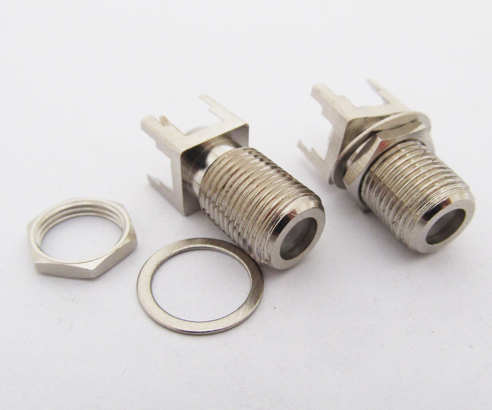 50 pcs Straight F female Jack with PCB RF coaxial TV connector NEW