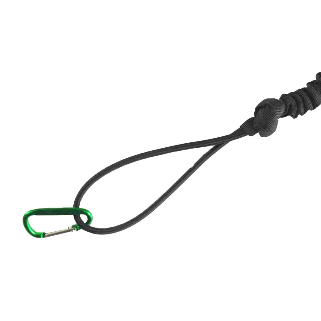 Elastic Kayak Paddle Leash Fishing Rod Leash Safety Lanyard with Carabiner