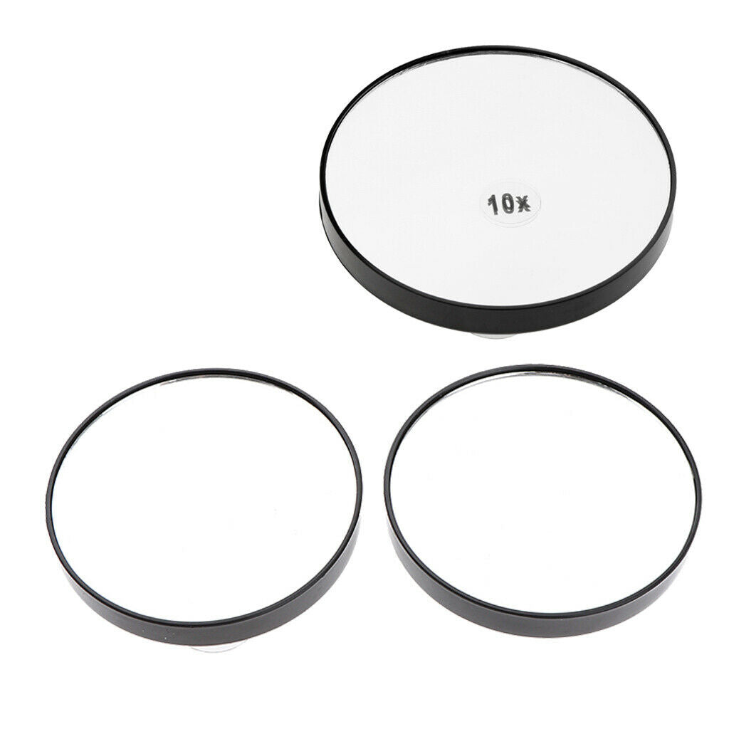 5X/10X Magnifying Suction Cup Travel Mirror for Precise Makeup Apply 3pcs