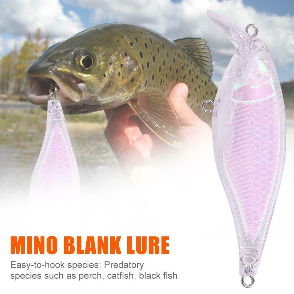 Unpainted Blank Hard Lures Pink Transparent Artificial Outdoor Fishing Tool @