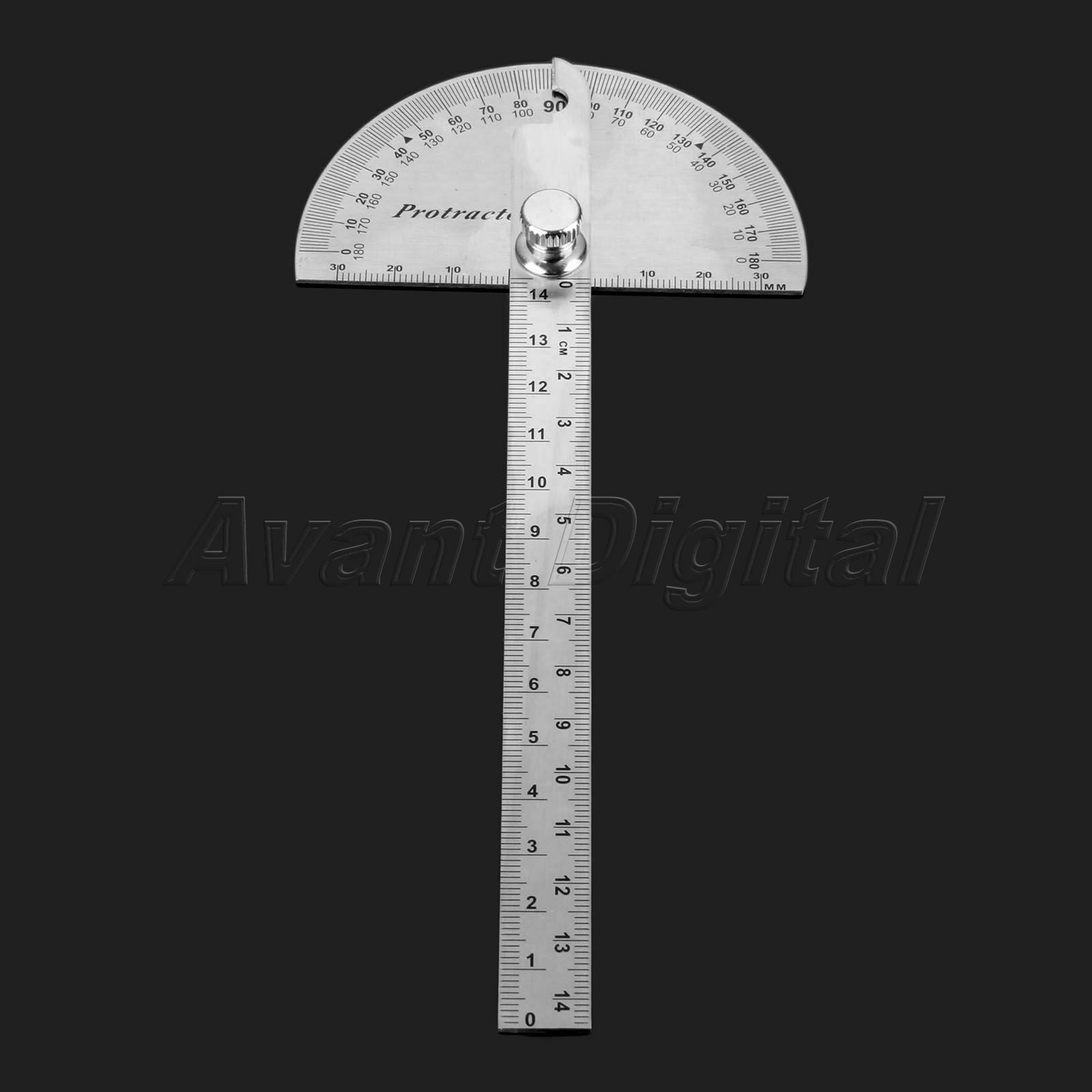 Protractor 1pc Stainless Steel 0 to 180 Degrees Arm Ruler Angle Measuring Tool