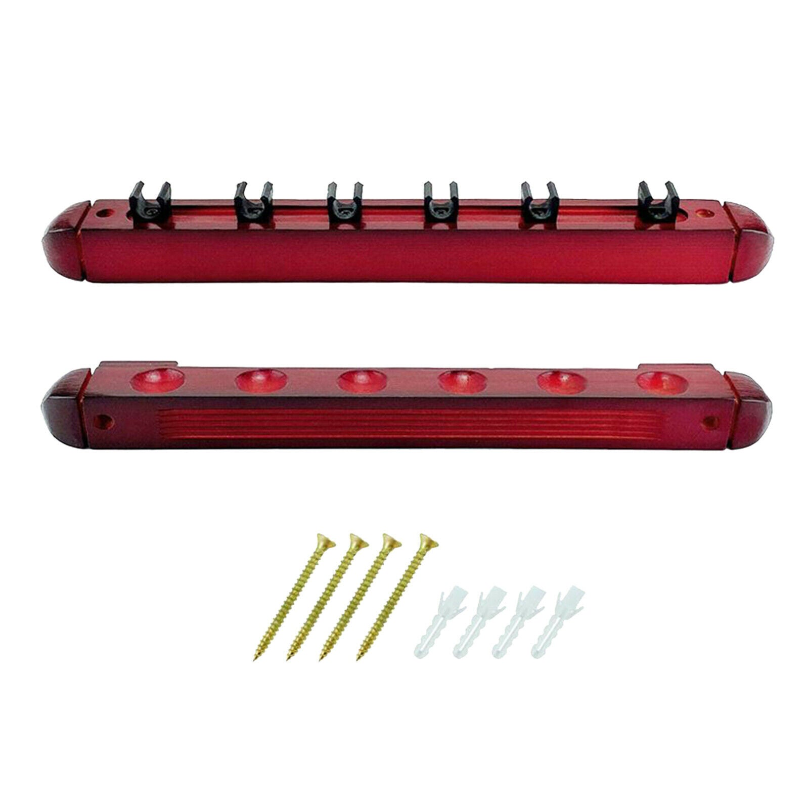 Wooden Billiard Pool Cue Rack Wall Mounted Stick Holder Stands for 6 Queues