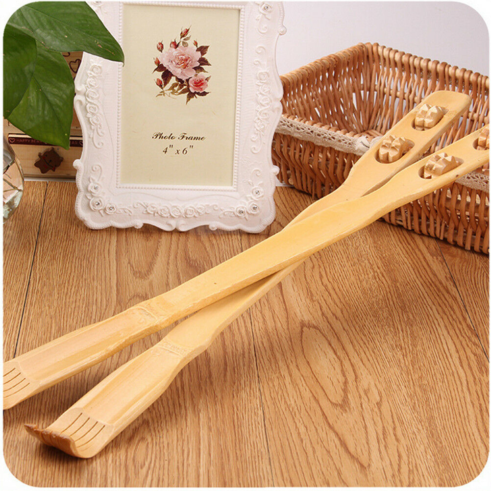 1pc Bamboo Massager Back Scratcher Wooden Body Roller Stick Back Scratche.l8