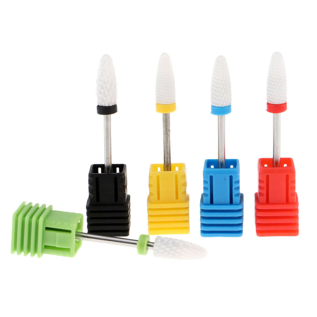 5pcs Manicure Nails Polishing Cuticle Removal Ceramic Nail Art Drill Bit Set