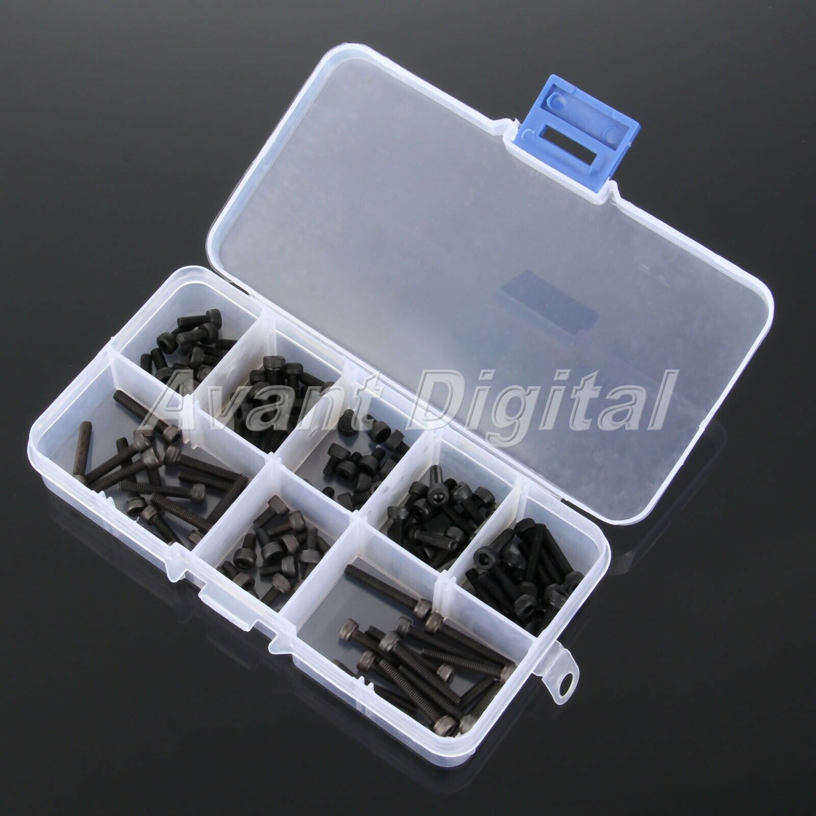 120PCS M3 Hex Socket Round Cap Head Screws Bolts Assortment Set Carbon Steel Kit