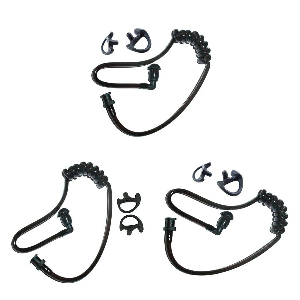 3x Replacement Acoustic Coil Audio Mic Tube with S+M+L Earbuds for Radio